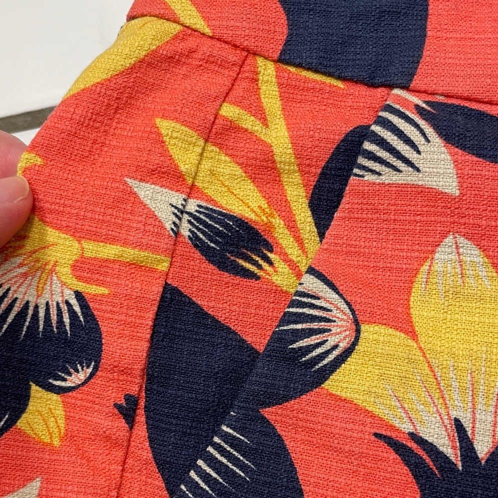 J.Crew Women’s Tropical Cotton Coral Hibiscus Floral Shorts Size 2 - Picture 6 of 14